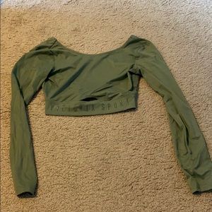 VS SPORT cropped long sleeve workout top